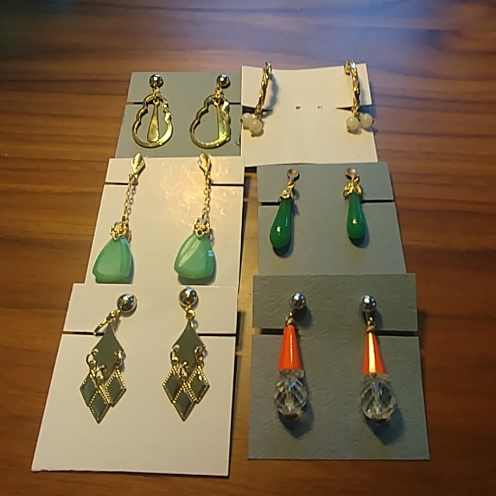 Earring Lot 6 Pair Vintage1980s